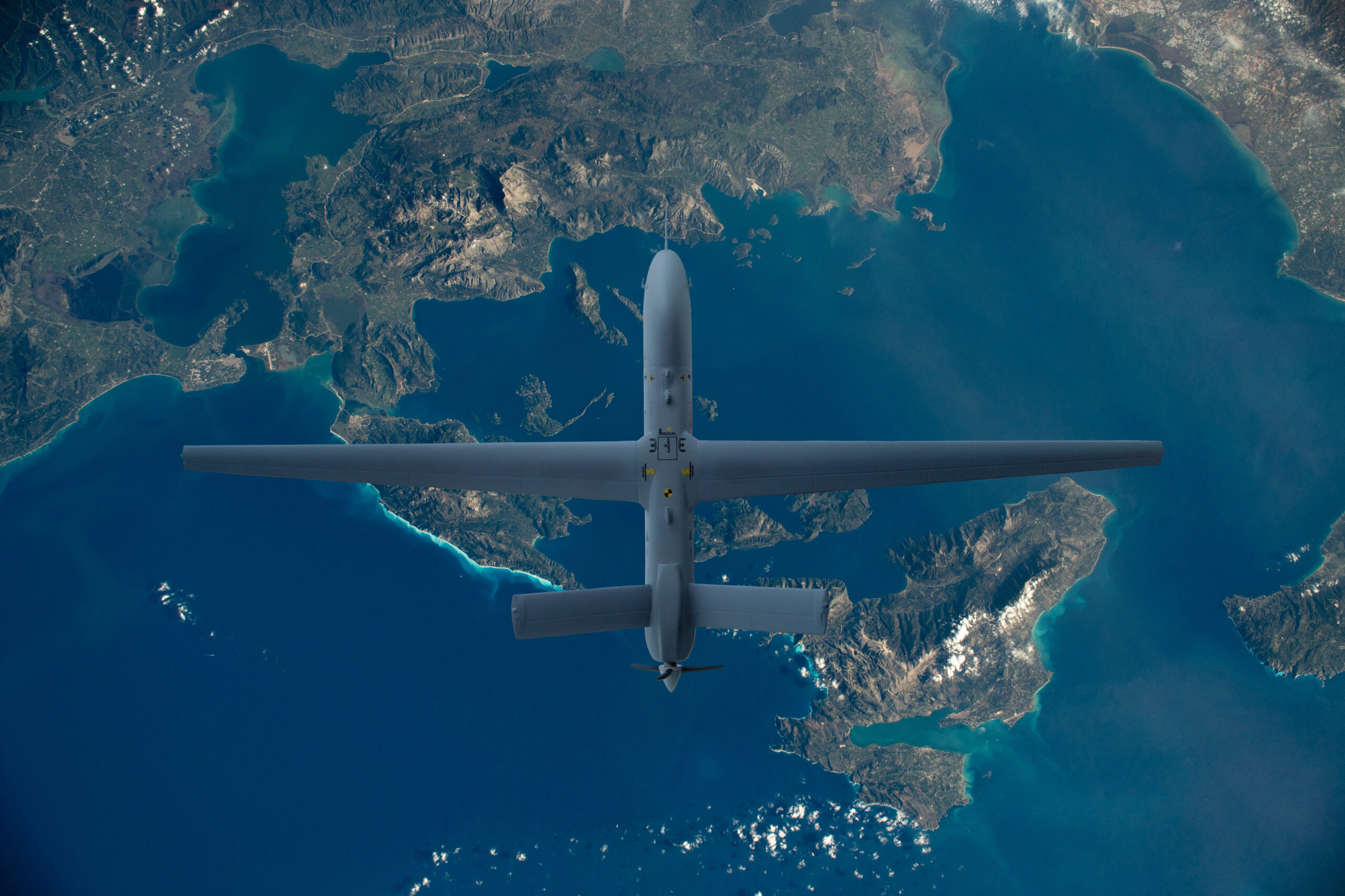 Unmanned military drone flying in the air, Unmanned Aerial Vehicle,UAV