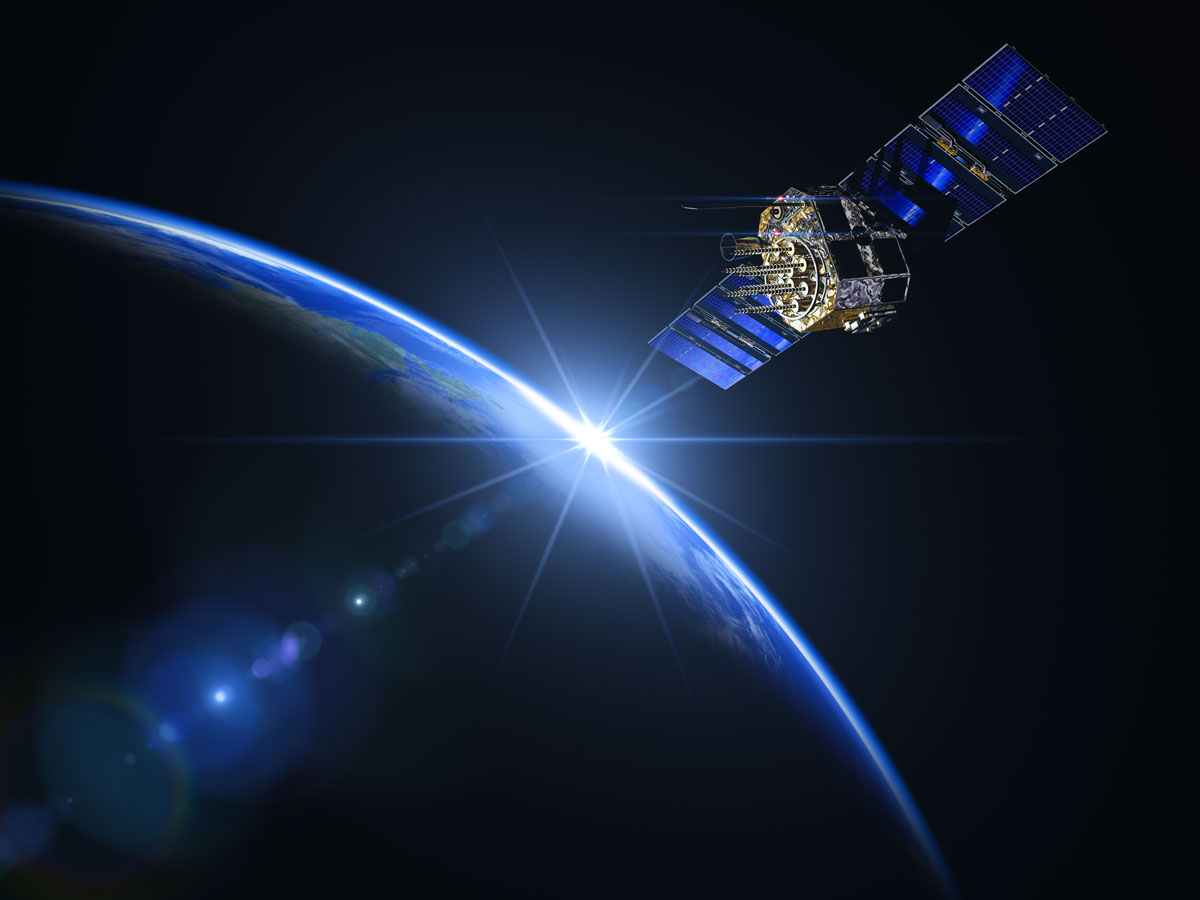 satellite in space above Earth